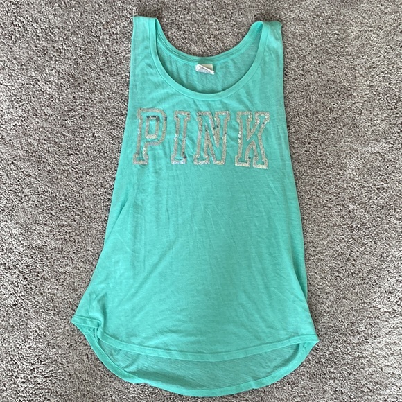 PINK Teal Muscle Tank - Picture 3 of 8